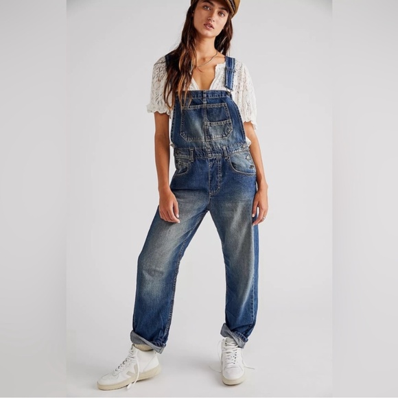 Free People Ziggy Denim Overalls Glory Days - Picture 1 of 7